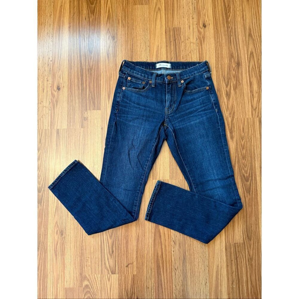 Madewell Women's Stretch Low-Rise The Slim Boy Jean Blue Denim Dark Wash Size 23
